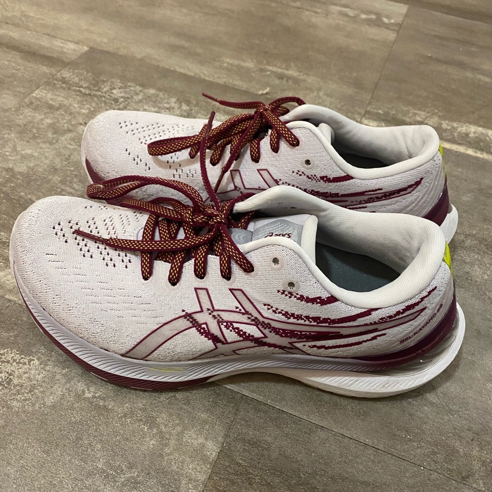 ASICS Maroon and White Athletic Sneakers